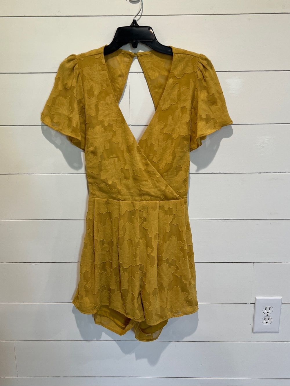 Lulu's Mustard Yellow Floral One-Piece Romper